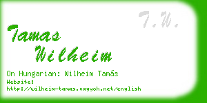 tamas wilheim business card