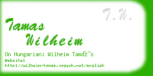 tamas wilheim business card